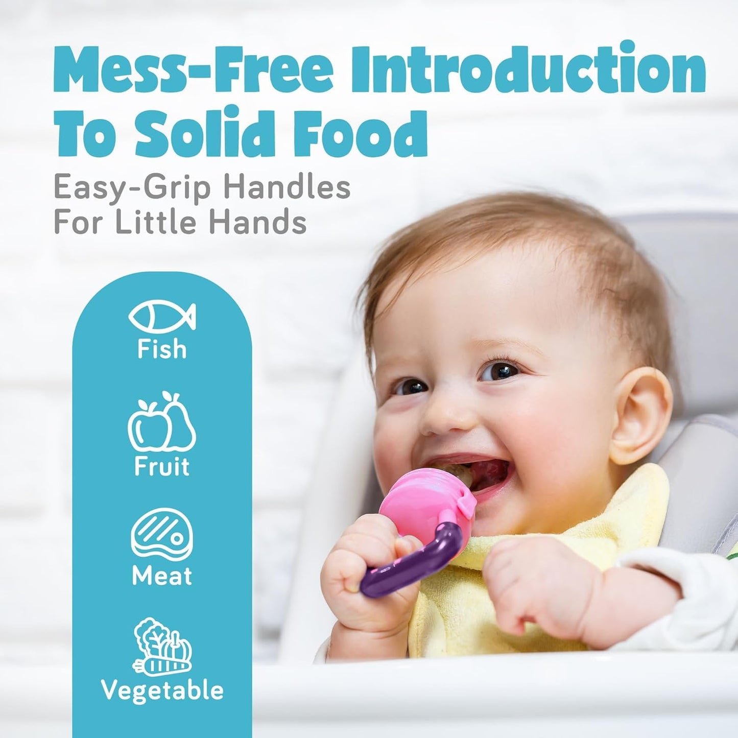 Mothercare Baby Food Feeder/Fruit Feeder Pacifier Nibbler (2 Pack) - Infant Teething Toy Teether Weaning in Appetizing Colors | + Additional Silicone Sacs