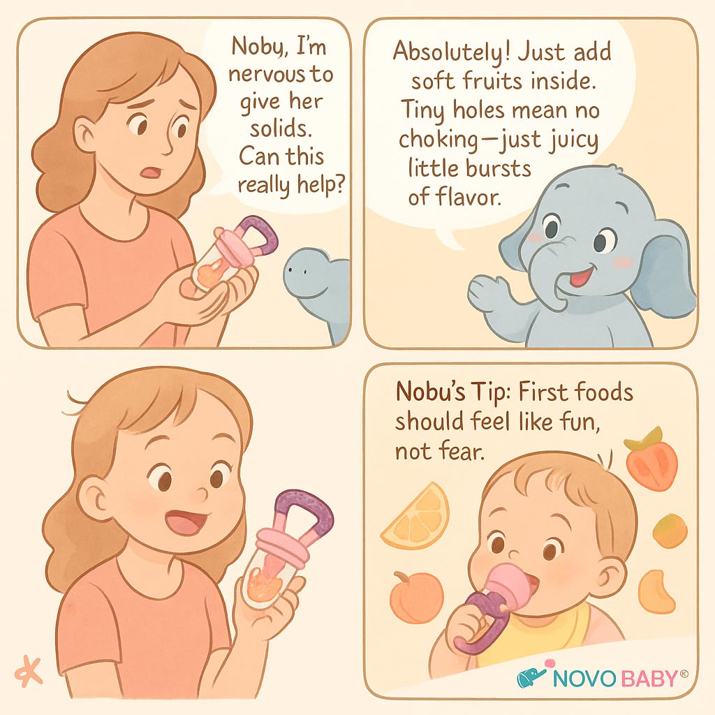 Mothercare Baby Food Feeder/Fruit Feeder Pacifier Nibbler (2 Pack) - Infant Teething Toy Teether Weaning in Appetizing Colors | + Additional Silicone Sacs