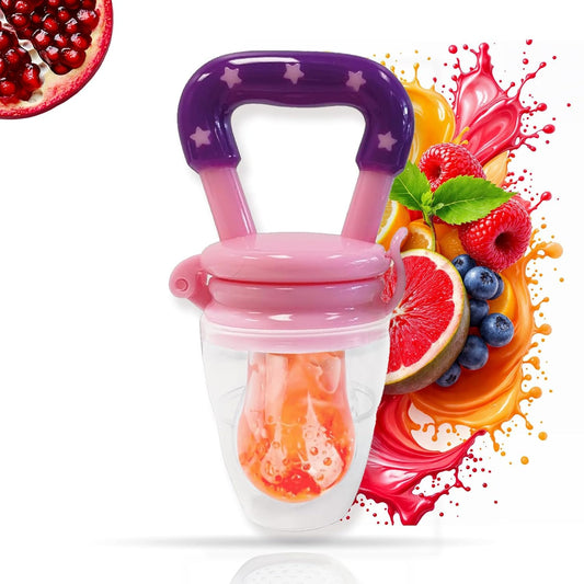 Mothercare Baby Food Feeder/Fruit Feeder Pacifier Nibbler (2 Pack) - Infant Teething Toy Teether Weaning in Appetizing Colors | + Additional Silicone Sacs